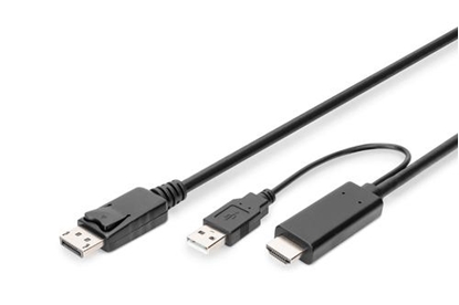 Picture of Adapter AV Digitus 2M HDMI TO DP ADAPTER CABLE 2M HDMI TO DP ADAPTER CABLE