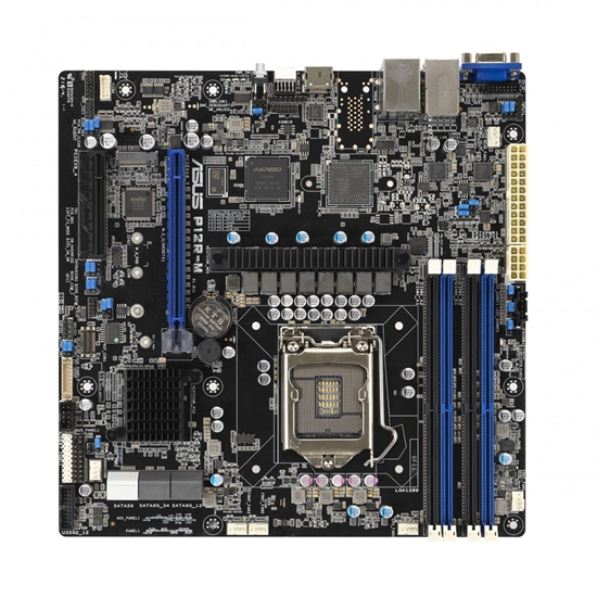 Picture of ASUS P12R-M Intel C252 LGA 1200 (Socket H5) micro ATX server motherboard