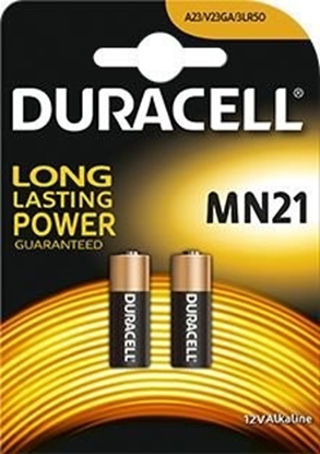 Attēls no BAT23.D2; 23A baterijas 12V Duracell Alkaline MN21 iepakojumā 2 gb.