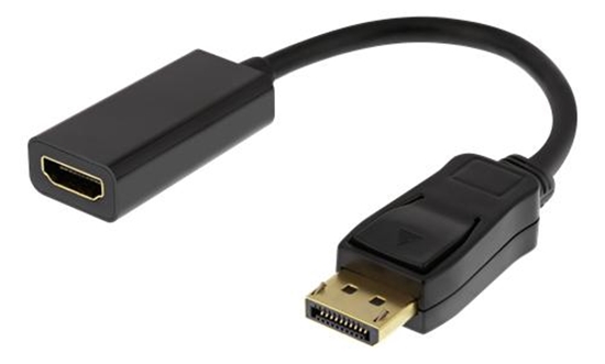 Изображение Adapteris DELTACO HDMI - DisplayPort, 4K UHD 60Hz, 0,2m, juodas / 00110022