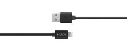 Attēls no Kabel USB Deltaco USB-A - Lightning 1 m Czarny (IPLH-411)