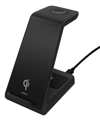Picture of Belaidis įkroviklis DELTACO 15 W, USB-C, Qi sertifikuotas, LED indikatorius, juodas / QI-1037