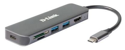 Изображение D-Link 6-in-1 USB-C Hub with HDMI/Card Reader/Power Delivery DUB-2327