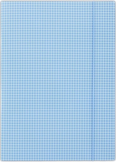 Picture of Donau Teczka z gumk DONAU, karton, A4, 400gsm, 3-skrz., niebieska w krat