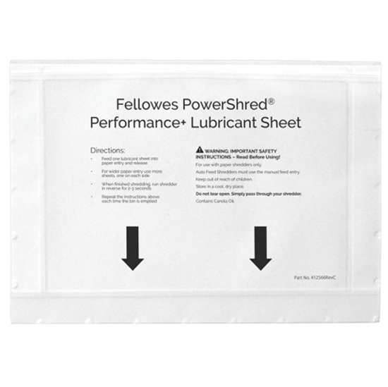 Picture of Fellowes 4025601 paper shredder accessory 10 pc(s) Lubricant sheets