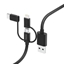 Attēls no Kabel USB Hama USB-A - USB-C + microUSB + Lightning 1.5 m Czarny (002015360000)