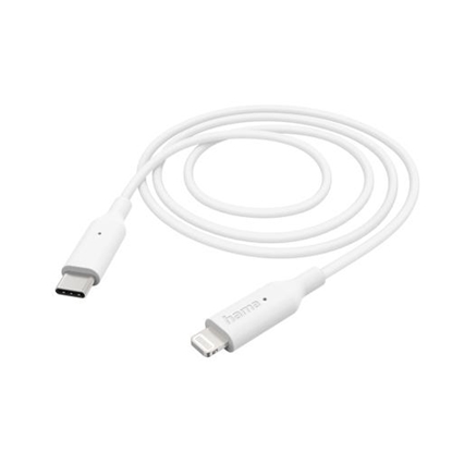 Attēls no Kabel USB Hama USB-C - Lightning 1 m Biały (002015980000)