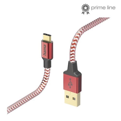 Изображение Kabel USB Hama USB-A - USB-C 1.5 m Czerwono-biało-niebieski (002015590000)
