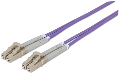 Изображение Intellinet Fiber Optic Patch Cable, OM4, LC/LC, 5m, Violet, Duplex, Multimode, 50/125 µm, LSZH, Fibre, Lifetime Warranty, Polybag