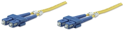 Attēls no Intellinet Fiber Optic Patch Cable, OS2, SC/SC, 1m, Yellow, Duplex, Single-Mode, 9/125 µm, LSZH, Fibre, Lifetime Warranty, Polybag