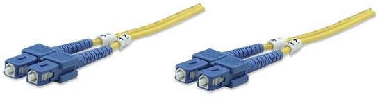 Изображение Intellinet Fiber Optic Patch Cable, OS2, SC/SC, 1m, Yellow, Duplex, Single-Mode, 9/125 µm, LSZH, Fibre, Lifetime Warranty, Polybag