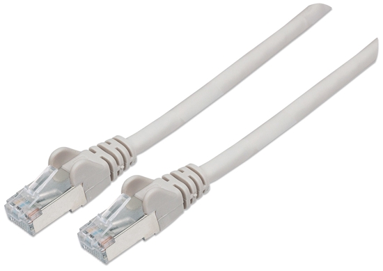 Picture of Intellinet Network Patch Cable, Cat6, 7.5m, Grey, Copper, S/FTP, LSOH / LSZH, PVC, RJ45, Gold Plated Contacts, Snagless, Booted, Lifetime Warranty, Polybag