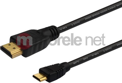 Изображение Kabel Savio HDMI Mini - HDMI 1.5m czarny (SAVIOCL09)
