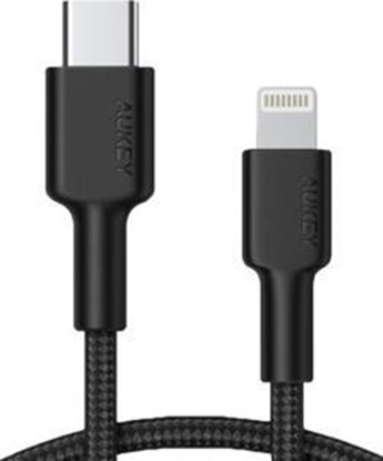 Attēls no Kabel USB Aukey USB-C - Lightning 1.2 m Czarny (CB-CL02)