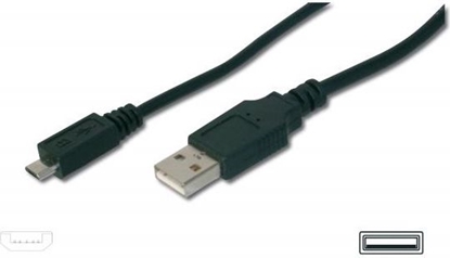 Изображение Kabel USB Digitus USB-A - microUSB 1.8 m Czarny (AK300110018S)