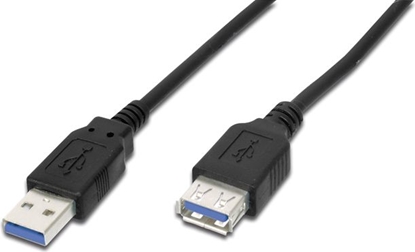 Attēls no Kabel USB Digitus USB-A - USB-A 1.8 m Czarny (AK112330)