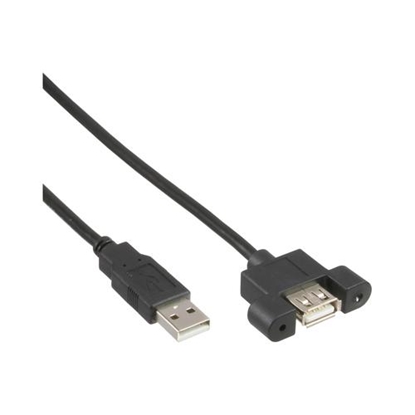 Attēls no Kabel USB InLine USB-A - USB-A 0.6 m Czarny (33440E)