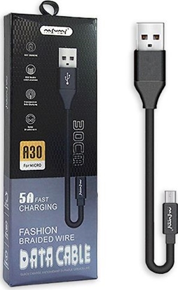Attēls no Kabel USB Nafumi USB-A - microUSB 0.3 m Czarny (25783)