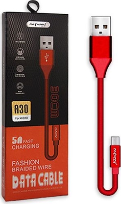 Attēls no Kabel USB Nafumi USB-A - microUSB 0.3 m Czerwony (25905)
