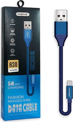 Attēls no Kabel USB Nafumi USB-A - microUSB 0.3 m Niebieski (25906)