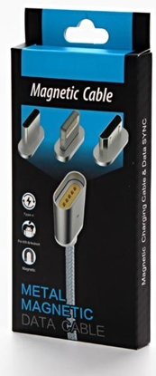 Attēls no Kabel USB Neutralle USB-A - USB-C + microUSB + Lightning 1 m Srebrny