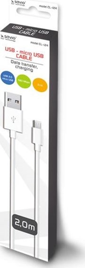 Picture of Kabel USB Savio USB-A - microUSB 2 m Biay (SAVIO CL-124)