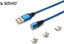 Picture of Kabel USB Savio USB-A - USB-C + microUSB + Lightning 1 m Niebieski Magnetyczny (CL-154)