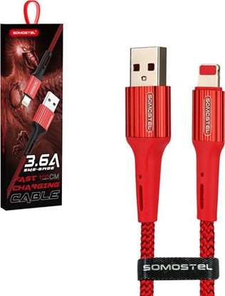 Picture of Kabel USB Somostel USB-A - Lightning 1 m Czerwony (25927)