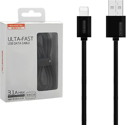 Picture of Kabel USB Somostel KABEL USB IPHONE 3A CZARNY 3100mAh QUICK CHARGER 1.2M SMS-BP02