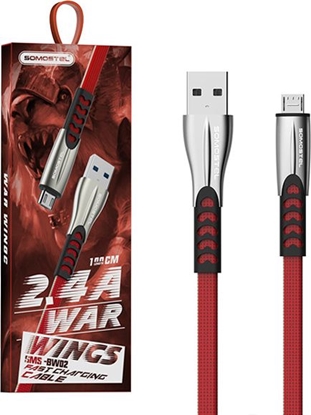 Picture of Kabel USB Somostel USB-A - microUSB 1 m Czerwony (25702)