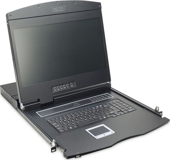 Picture of Digitus 19\" LCD KVM Console, 16-Port Cat 5, german Keyboard