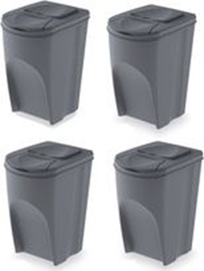 Picture of Kosz na mieci Prosperplast Sortibox do segregacji 4 x 35L szary (IKWB35S4-405U)