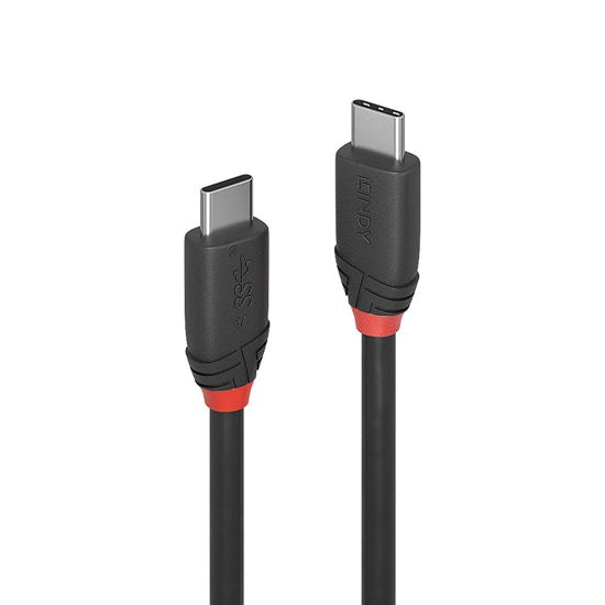 Изображение Lindy 0.5m USB 3.2 Type C Cable 3A, Black Line