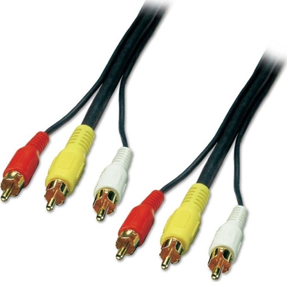 Изображение Lindy 10m AV Cable composite video cable 3 x RCA Black