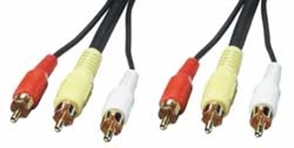Attēls no Lindy 10m AV Cable composite video cable 3 x RCA Black