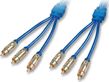 Attēls no Lindy 10m Component Video Cable component (YPbPr) video cable 3 x RCA Blue