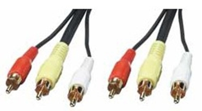 Attēls no Lindy 35546 composite video cable 20 m 3 x RCA Black