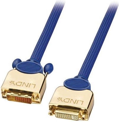 Изображение Lindy DVI-D Premium Gold Dual Link 2.0m DVI cable 2 m Blue