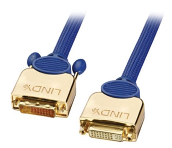 Изображение Lindy DVI-D Premium Gold Dual Link 2.0m DVI cable 2 m Blue