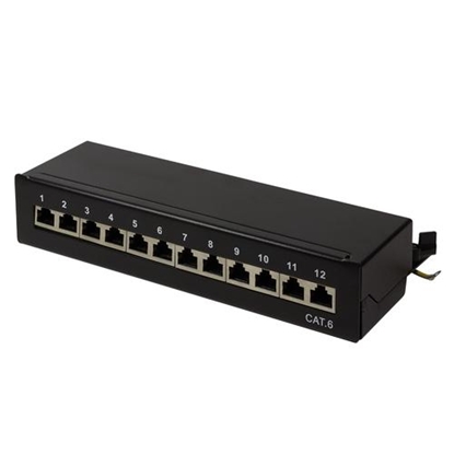 Picture of LogiLink Patchpanel Tisch/Wand Cat.6 STP 12 Ports, schwarz