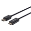 Изображение Manhattan DisplayPort 1.2 to HDMI Cable, 4K@60Hz, 1.8m, Male to Male, DP With Latch, Black, Not Bi-Directional, Three Year Warranty, Polybag