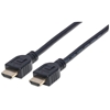 Picture of Manhattan HDMI Cable with Ethernet (CL3 rated, suitable for In-Wall use), 4K@60Hz (Premium High Speed), 1m, Male to Male, Black, Ultra HD 4k x 2k, In-Wall rated, Fully Shielded, Gold Plated Contacts, Lifetime Warranty, Polybag