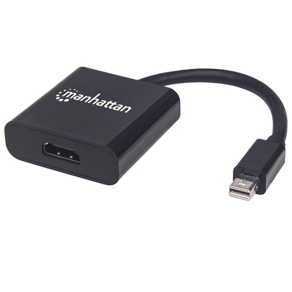 Picture of Manhattan Mini DisplayPort 1.2a to HDMI Adapter Cable, 4K@60Hz, Active, 19.5cm, Male to Female, Black, Three Year Warranty, Polybag