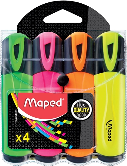 Picture of Maped Fluo'Peps marker 4 pc(s) Chisel tip Assorted colours