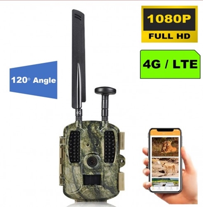 Изображение Meža Mednieku kamera ar GPS, atbalsta 4G mobilos tīklus, Foto 12MP, Video 1080P, objektīvs 120°