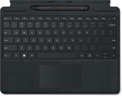 Attēls no Microsoft Surface Pro Signature Keyboard w/ Slim Pen 2 Black Microsoft Cover port QWERTY Danish, Finnish, Nordic, Norwegian, Swedish