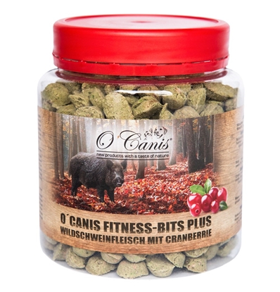 Изображение O'CANIS Fitness Bits Plus Wild boar with cranberries - dog treat - 300 g