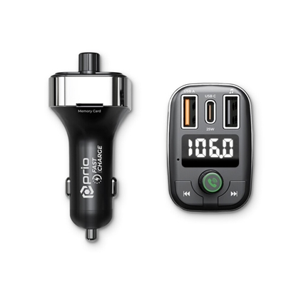 Picture of Prio Bluetooth FM Transmitter & Fast Charge Car Charger 50W