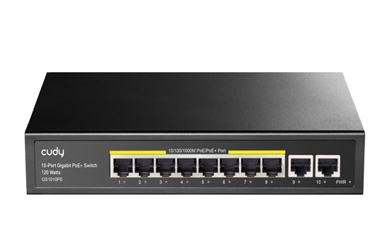 Изображение Cudy GS1010PE 8-Port Gigabit PoE+ Switch 2 Gigabit Uplink Ports 120W