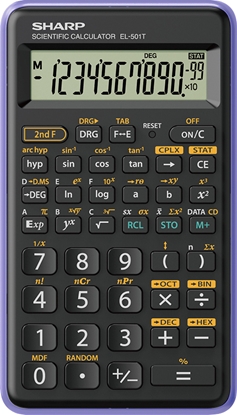 Picture of Sharp EL-501T calculator Pocket Scientific Black, Purple